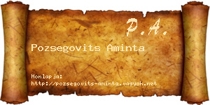 Pozsegovits Aminta névjegykártya